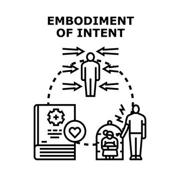 Embodiment of intent concept creating personal impact and influence Ilustração Stock