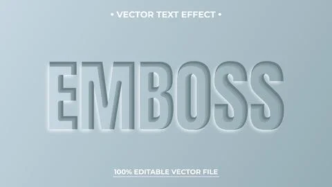 Emboss paper 3D editable text effect Stock Illustration