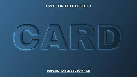 Embossed Card Text Effect with Glow Effect on Dark Blue Background Illustrazione stock