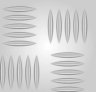 Embossed checkered and pebble or diamond aluminum metal sheet. Vector 3d real Illustrazione stock