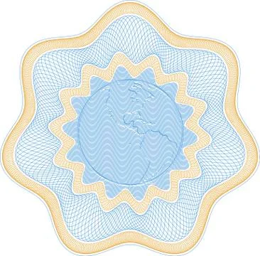 Embossed globe rosetta Stock Illustration