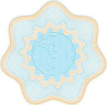 Embossed globe rosetta Stock Illustration