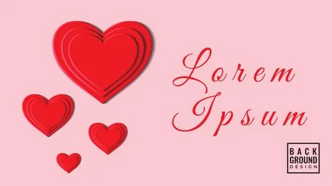 Embossed Heart Shape Papercut Layers Vector Illustration. Abstract Backgrou.. Illustrazione stock