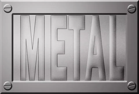 Embossed metal plate Stock Illustration