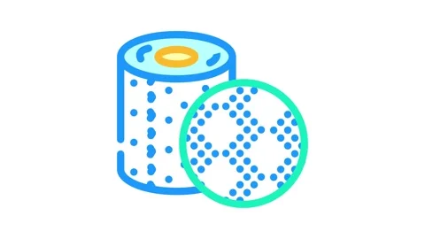 Embossed pattern toilet paper color icon animation Stock Footage 327256765