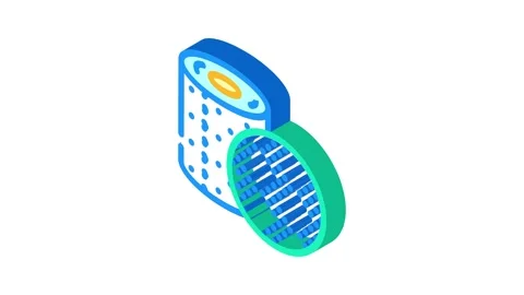 Embossed pattern toilet paper isometric icon animation Stock Footage 327275873