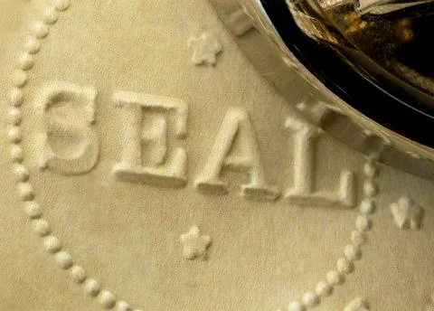 Embossed Raised Seal 스톡 사진