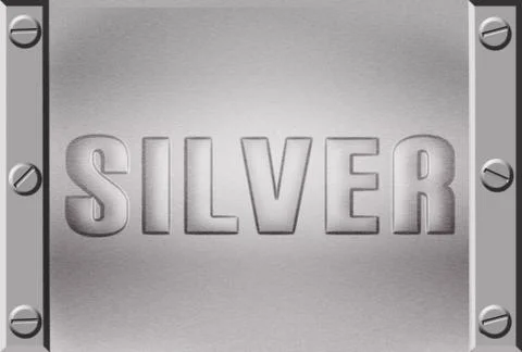 Embossed silver metal plate Stock Illustration