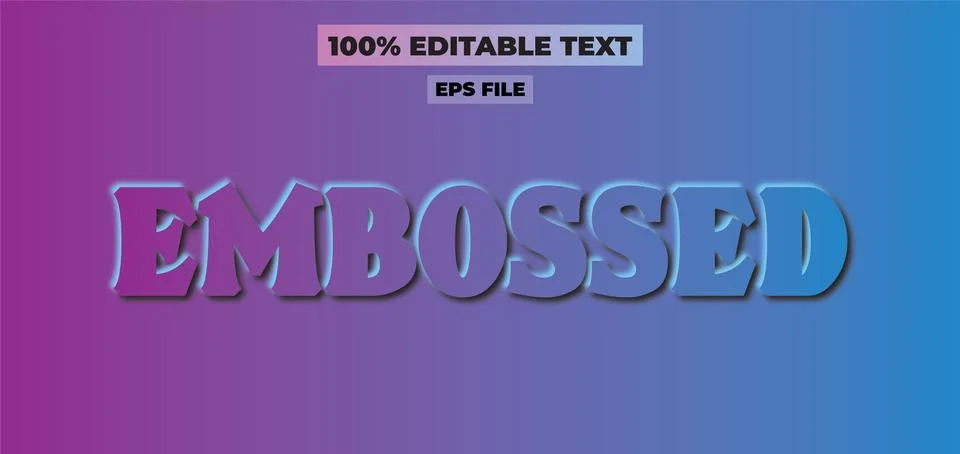 Embossed texture text effect , 3d text effect, embarrassed texture Stock Illustration