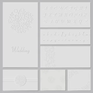Embossed wedding set イラスト素材