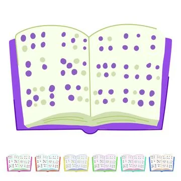 Embossing braille textbook vector cartoon graphic Stock Illustration