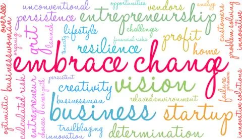 Embrace Change Word Cloud Stock-Illustration