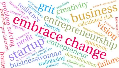 Embrace Change Word Cloud Stock Illustration