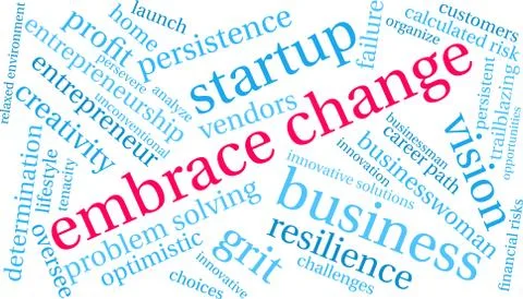 Embrace Change Word Cloud Ilustração Stock