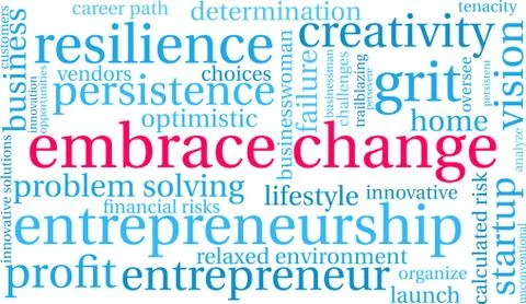 Embrace Change Word Cloud Illustrazione stock