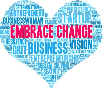 Embrace Change Word Cloud Stock Illustration