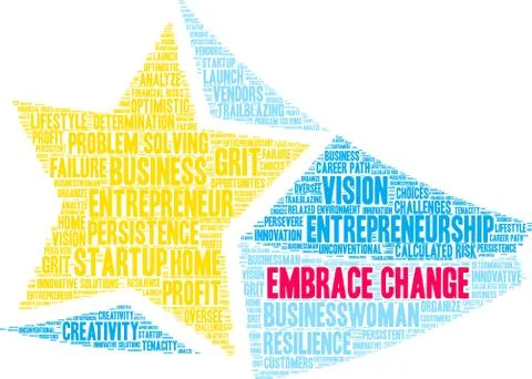 Embrace Change Word Cloud Ilustração Stock