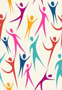 Embrace diversity seamless pattern set Stock Illustration