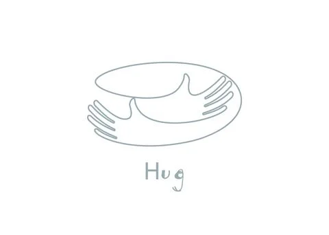 Embrace icon, arms hugging vector illustration, hands hug linear vector logo Stock Illustration