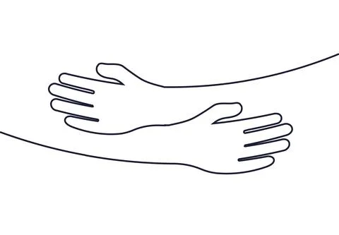 Embrace icon, arms hugging vector illustration, hands hug linear vector logo Stock Illustration