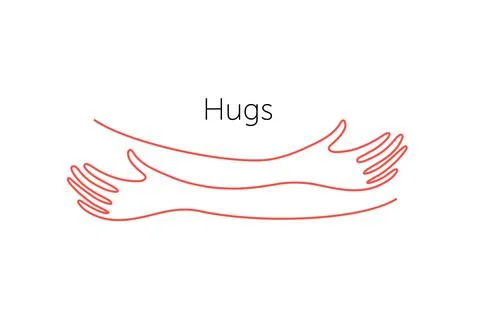 Embrace icon, arms hugging vector illustration, hands hug linear vector logo Stock Illustration