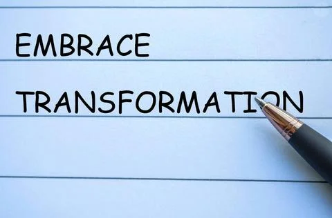 Embrace Transformation Text auf Notebook. Geschäftsstrategie und Transform.. Stock Photos