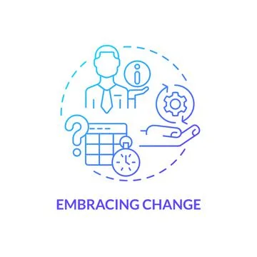 Embracing change blue gradient concept icon Ilustración de archivo