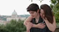 embracing couple laughing and joking - love - lovers - saint peter HD Footage