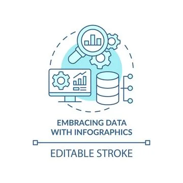 Embracing data with infographics turquoise concept icon イラスト素材