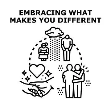 Embracing different identity and individuality inclusion concept Stock Illustration