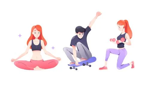 Embracing a Dynamic Lifestyle The Intersection of Mindfulness, Skateboarding Ilustração Stock