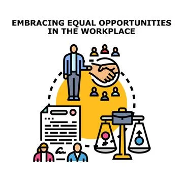 Embracing equal job opportunities in the workplace Stock Illustration
