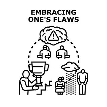 Embracing flaws and achieving personal growth concept Stock-Illustration