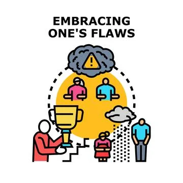 Embracing flaws and achieving personal growth concept Stock-Illustration