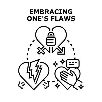 Embracing flaws and self acceptance concept Stock-Illustration