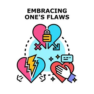 Embracing flaws and self acceptance concept Stock-Illustration