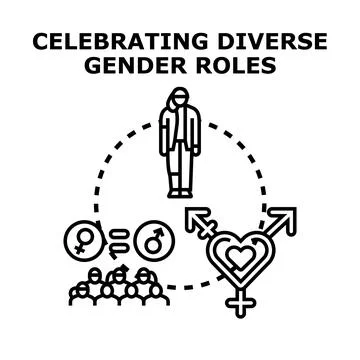 Embracing gender diversity roles and identity concept Stock Illustration