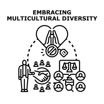Embracing multicultural diversity concept for business opportunity Stock Illustration