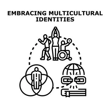 Embracing multicultural identities concept vector illustration Stock Illustration