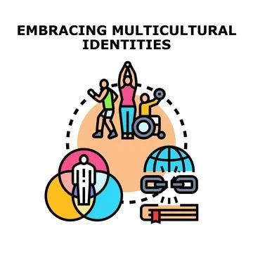 Embracing multicultural identities concept vector illustration Stock Illustration