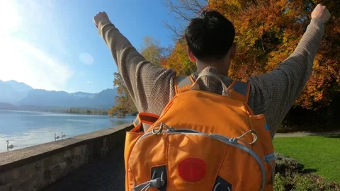 Embracing Nature by the Lake Stock Footage 314616653