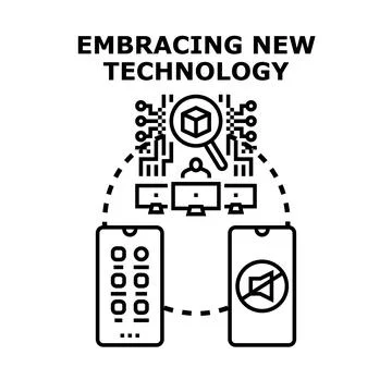 Embracing new technology concept vector illustration Stock Illustration