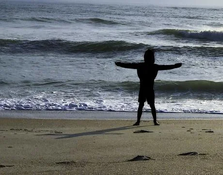 Embracing the Ocean 库存照片