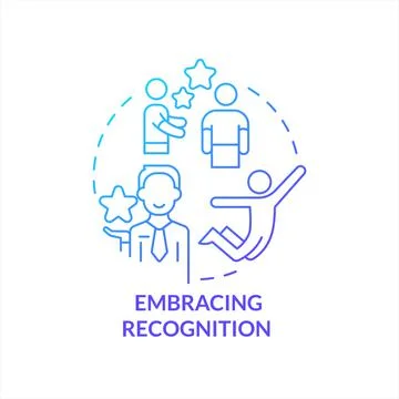 Embracing recognition blue gradient concept icon Stock Illustration