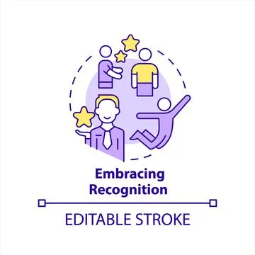 Embracing recognition concept icon Stock Illustration