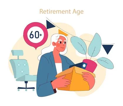 Embracing Retirement Age concept. Stock Illustration