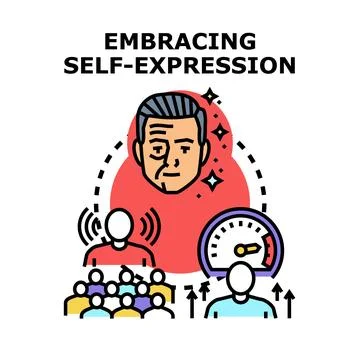 Embracing self expression and public speaking concept Illustration