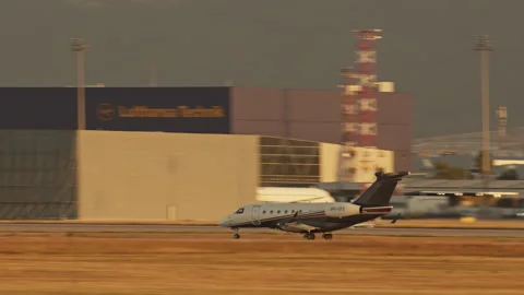 Embraer Legacy 500 Taking Off from Sofia Airport, Bulgaria 스톡 동영상 252816293