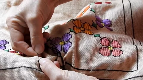 Embroider stitching ornamentation Stock-Footage 274415134