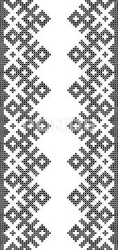 Embroidered cross-stitch ornament national pattern Stock Illustration